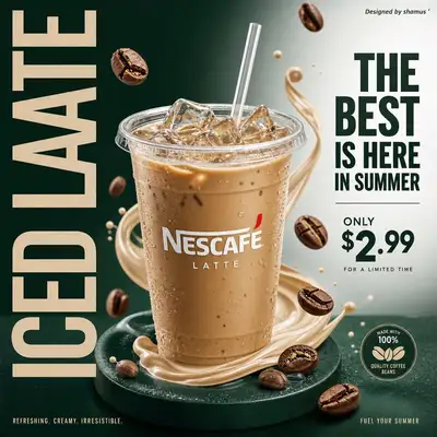 Nescafe 冰拿铁夏季广告海报