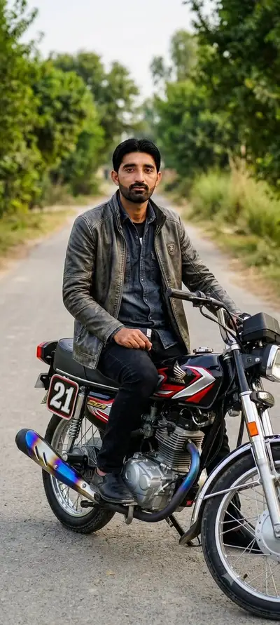 Vintage Motorcycle Portrait with Identity Preservation