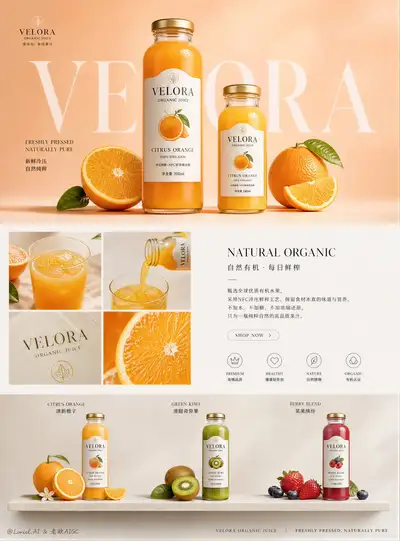 Ultra-Premium-Saft-E-Commerce-Detailseiten-Poster