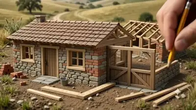 Construction accélérée du toit de la maison de ranch et de l'écurie