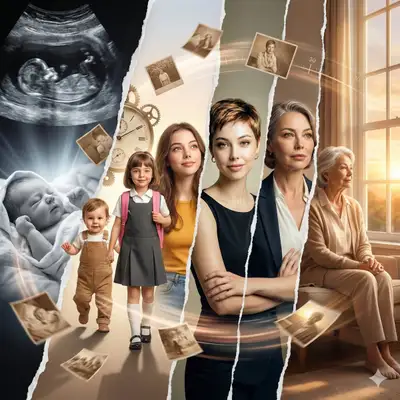 Collage cinématographique du parcours de vie - Histoire complète d'une femme