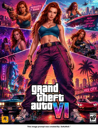 GTA VI Style Character Game Poster
