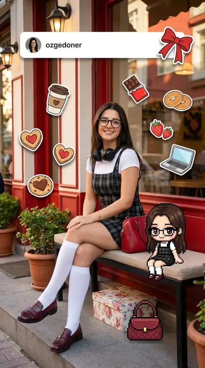 Kawaii Café Mixed-Media Collage Prompt
