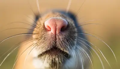 Close-up do Nariz de um Rato no Campo