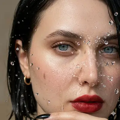 Ultra-Realistic Cinematic Beauty Shot with Water Splash