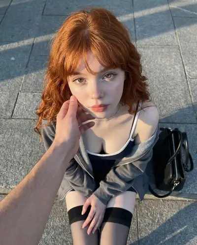 Golden Hour Portrait on Stone Pavement