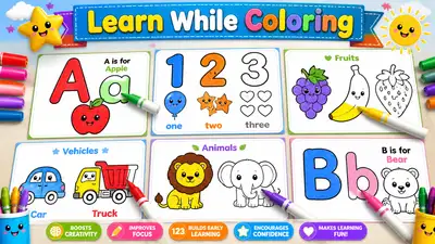 Learn while coloring educational app screenshot