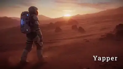 Lone Astronaut on Mars with Alien Structure