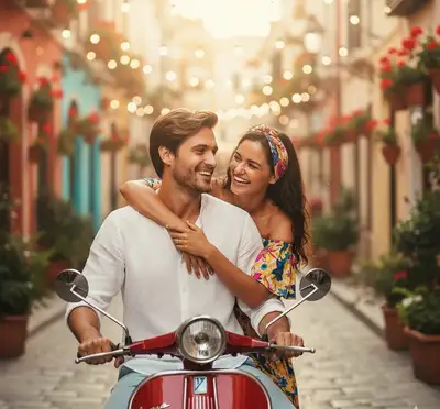 Amor sobre Ruedas - Escena Romántica en Scooter