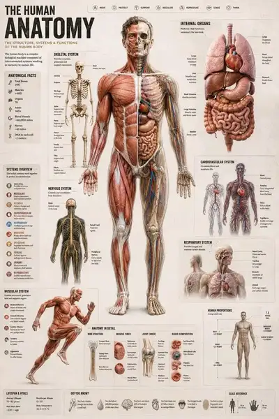 Human Anatomy Educational Infographic Prompt