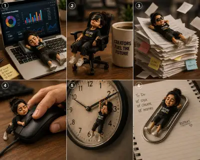 Miniature Comedy Scenes Collage with Chibi Version of Me