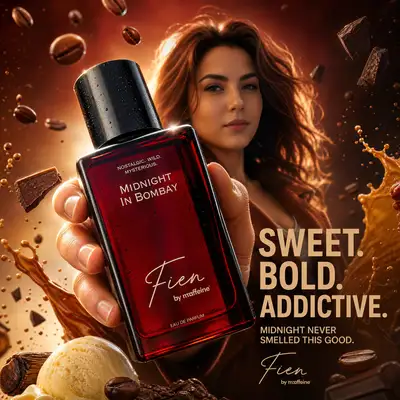 Hyper-realistic hero product campaign shot for beauty brand