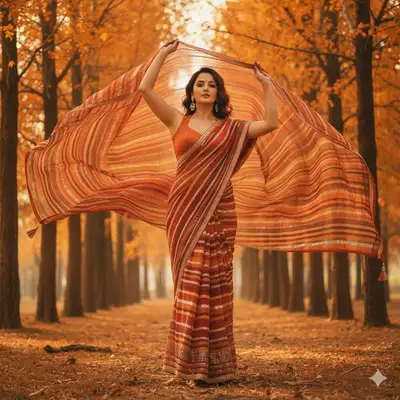 Cinematic Autumn Saree Portrait