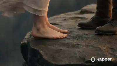 Prompt de escena cinematográfica de rescate al borde de un acantilado
