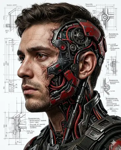 Hybrid Cyborg Portrait Prompt
