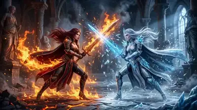 Fire Queen vs Ice Queen Cinematic Sword Duel