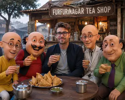 Ultra-realistic photo with Motu Patlu characters