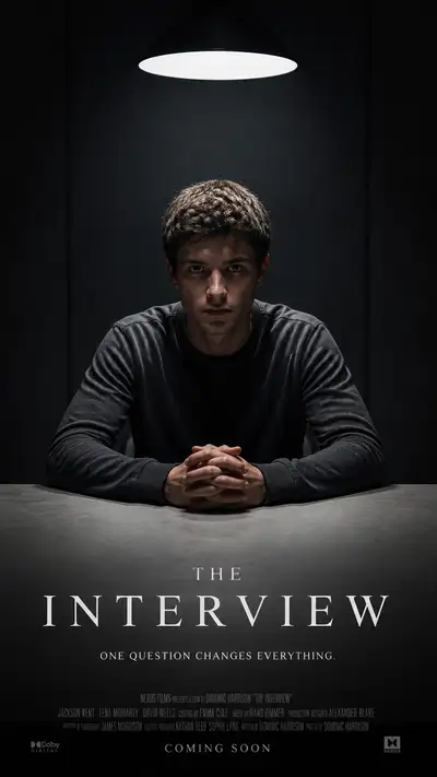 Psychological drama movie poster titled The Interview
