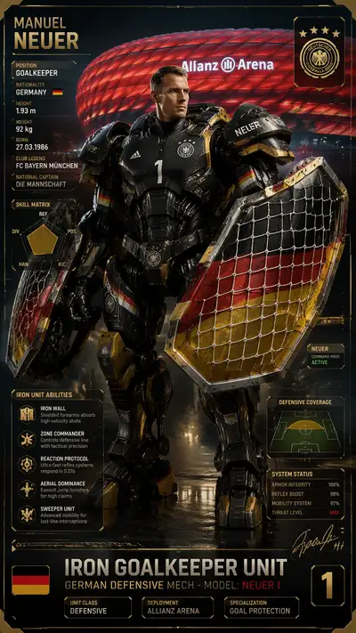 Germany World Cup mech poster: Iron Goalkeeper Unit with Neuer