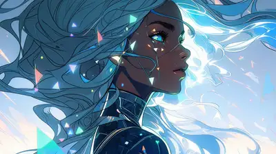 Futuristic Glowing Female Portrait