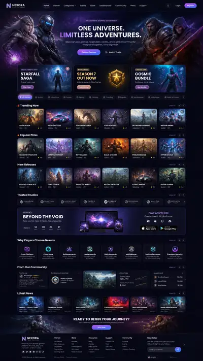 AAA Premium Gaming Platform Website Redesign Brief