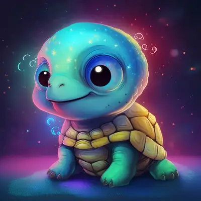 Ilustración Clásica de Personaje Tortuga de Disney