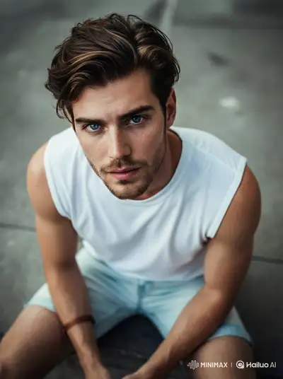 Cinematic High-Angle Urban Portrait