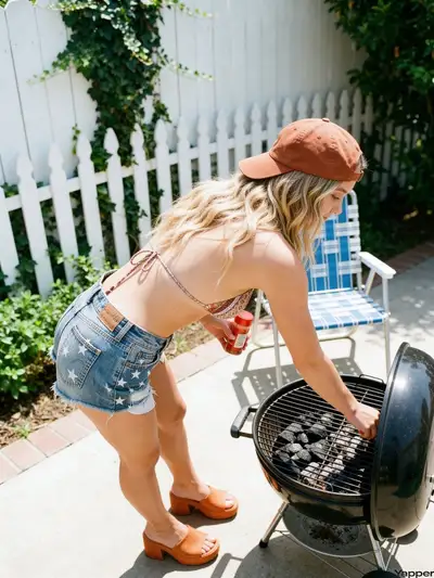 Americana backyard BBQ summer portrait