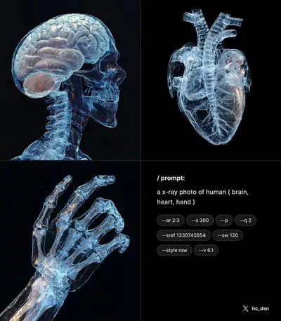 X-ray Photo Style Prompt for Midjourney