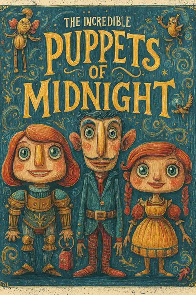Whimsical Fair Poster of The Incredible Puppets of Midnight