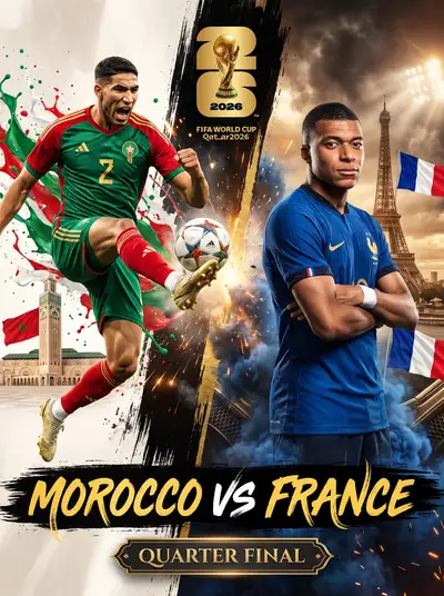 FIFA World Cup 2026 Morocco vs France match poster