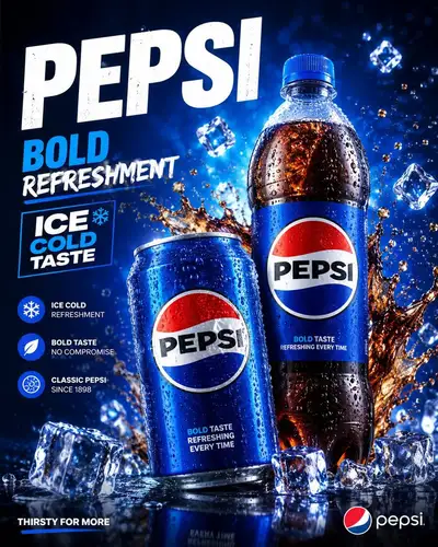 Ice-Cold Pepsi Beverage Packaging Advertisement
