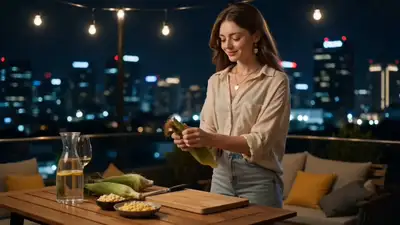 Storyboard de vidéo publicitaire culinaire sur un toit-terrasse indonésien