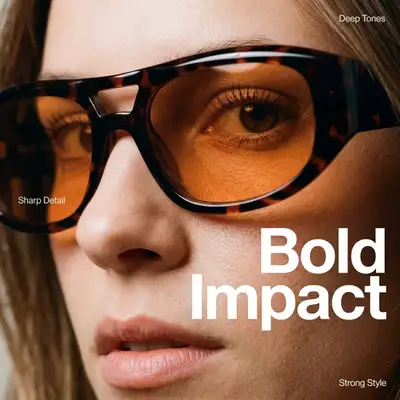 Extreme close-up sunglasses eye editorial portrait