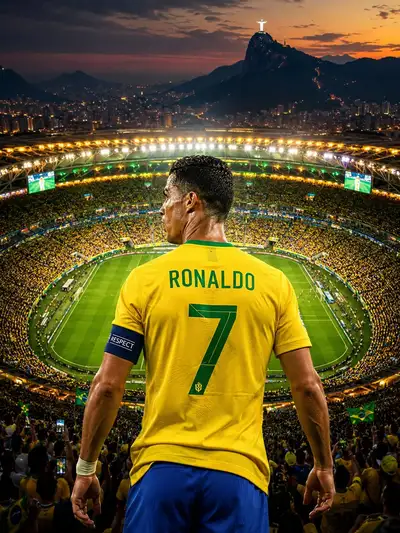 Retrato esportivo cinematográfico de Ronaldo