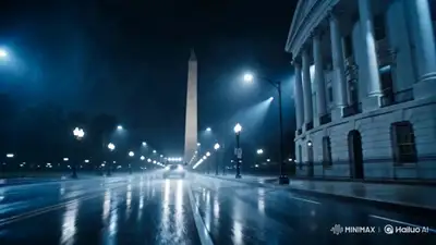 Teaser cinematográfico estilo Hollywood: misión táctica nocturna en Washington D.C.