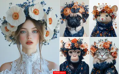 Crown of Flowers Fashion Photo Prompt