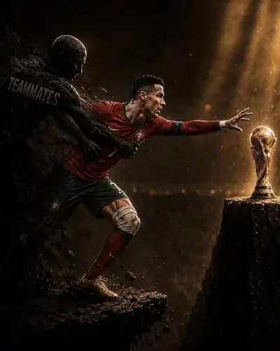 Cinematic Sports Key Art: Football Captain vs Shadow