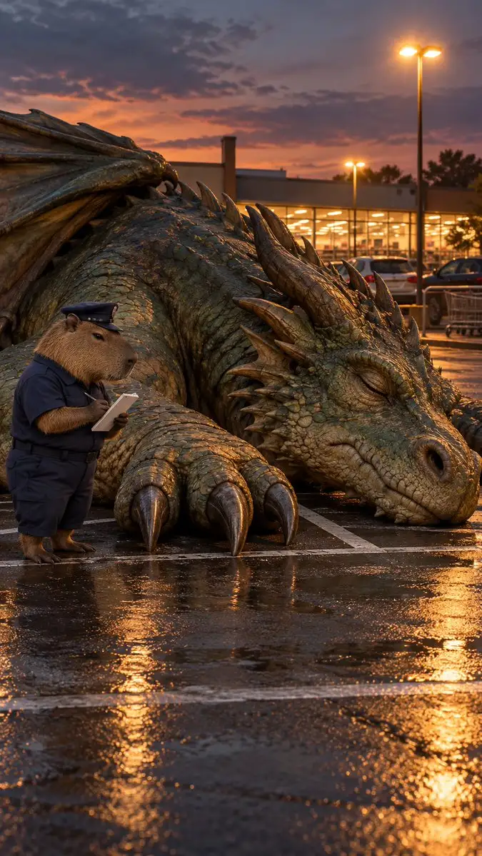 CapyCop Dragon Parking Ticket Cinematic Video | Wikiprompt