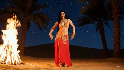 Egyptian Belly Dancer at Desert Oasis Night