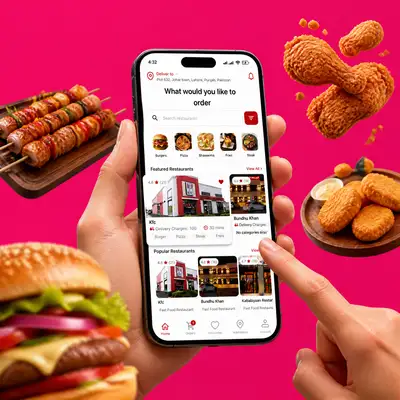 Food Delivery App 3D Corporate Portfolio Banner