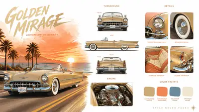 Golden Mirage Vintage Convertible Vehicle Bible Sheet