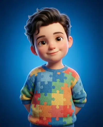 Cute childlike stylized 3D character portrait template