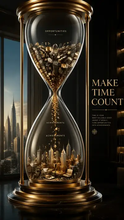 Luxury Hourglass Productivity Advertising Poster