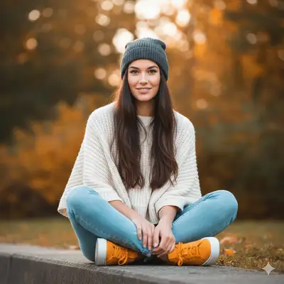 Autumn Curb Portrait Prompt