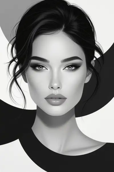 Monochromatic Zen Minimalist Woman Portrait