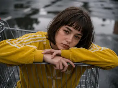 Rainy Parking Lot Editorial Portrait
