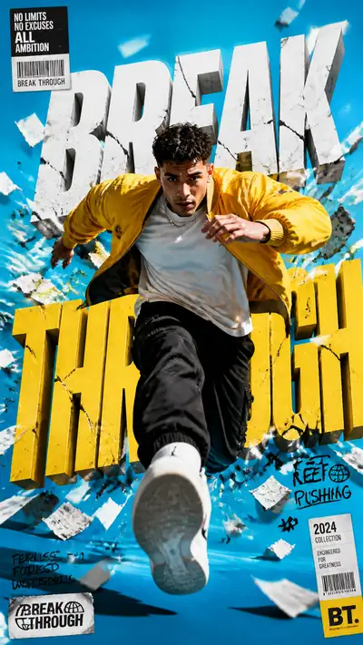 Streetwear Sprint Through Typography Advertising Poster