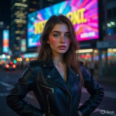 Cinematic Cyberpunk Night Street Portrait