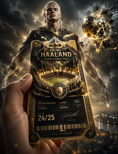Erling Haaland World Cup Pass Poster With Stormy Sky
